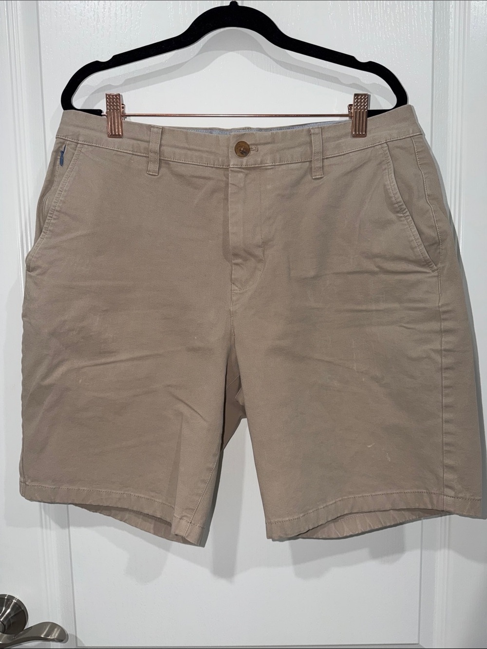 Bonobos Classic Flat Front Chino Shorts - Khaki standard 9” size 33”
